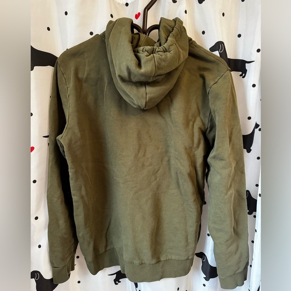 Guess Olive Hoodie with Red and Black Accents - Picture 3 of 4